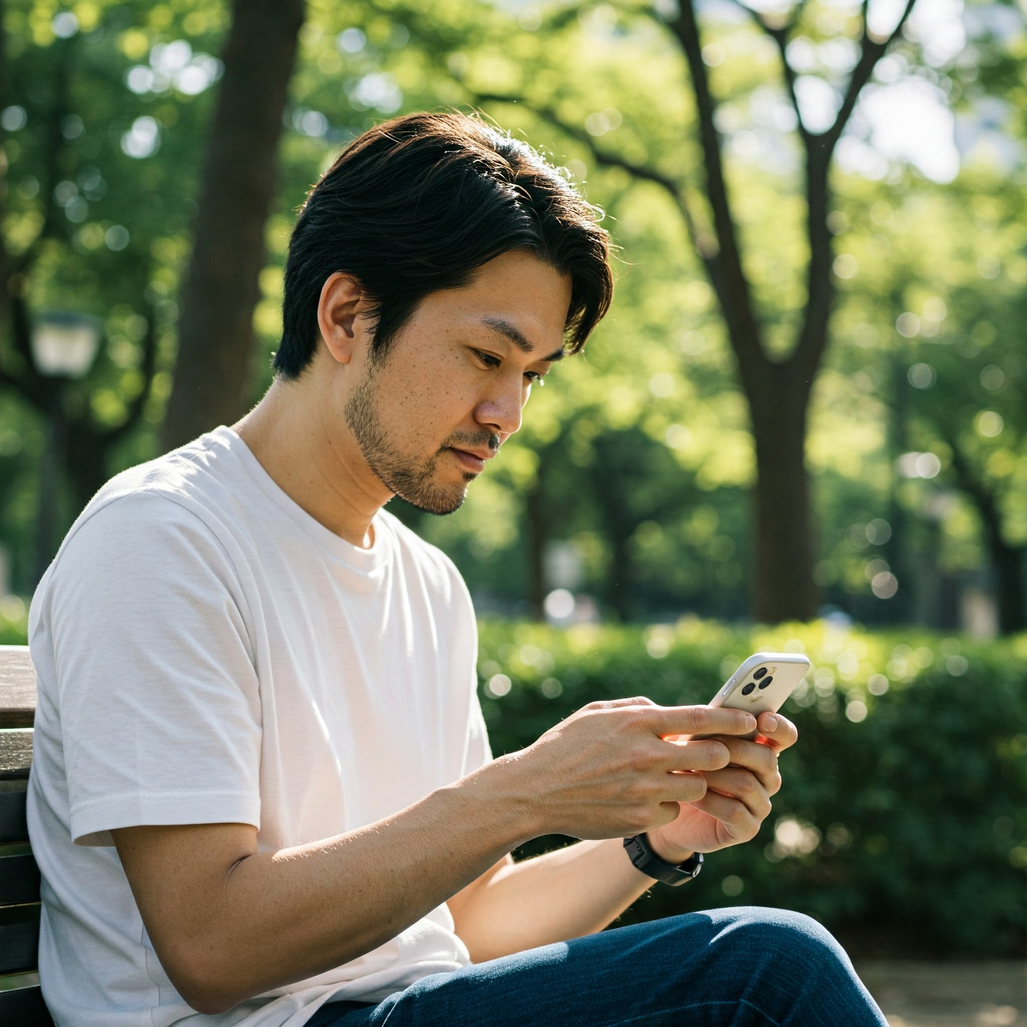 公園にいる男性