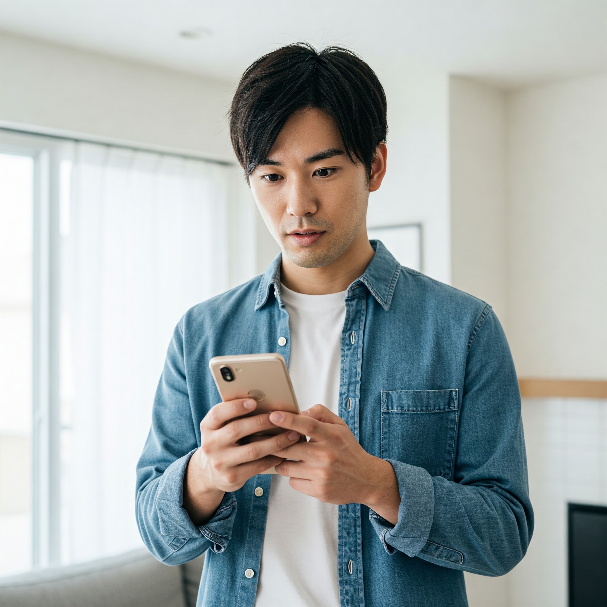 スマホをする男性