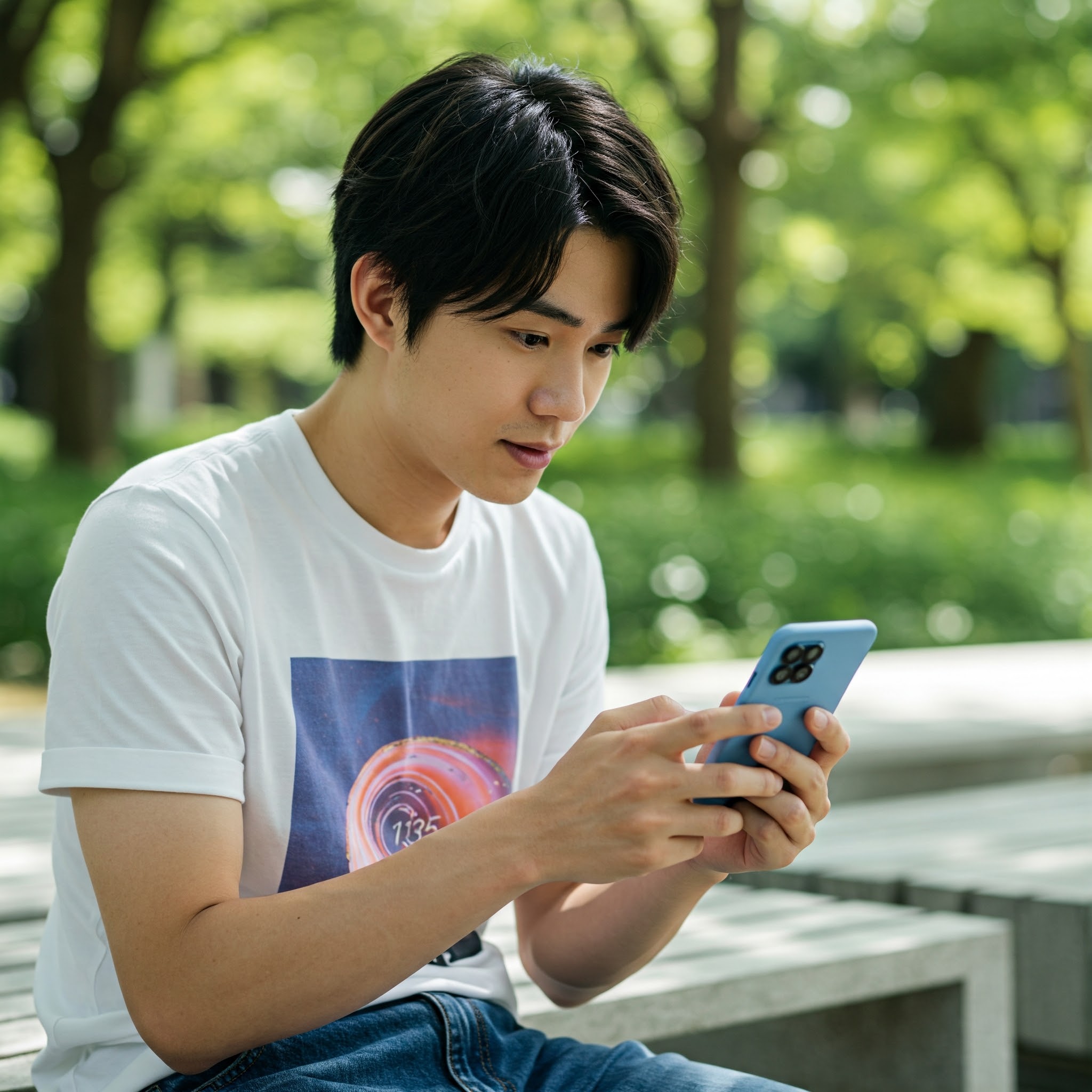 公園でいる男性