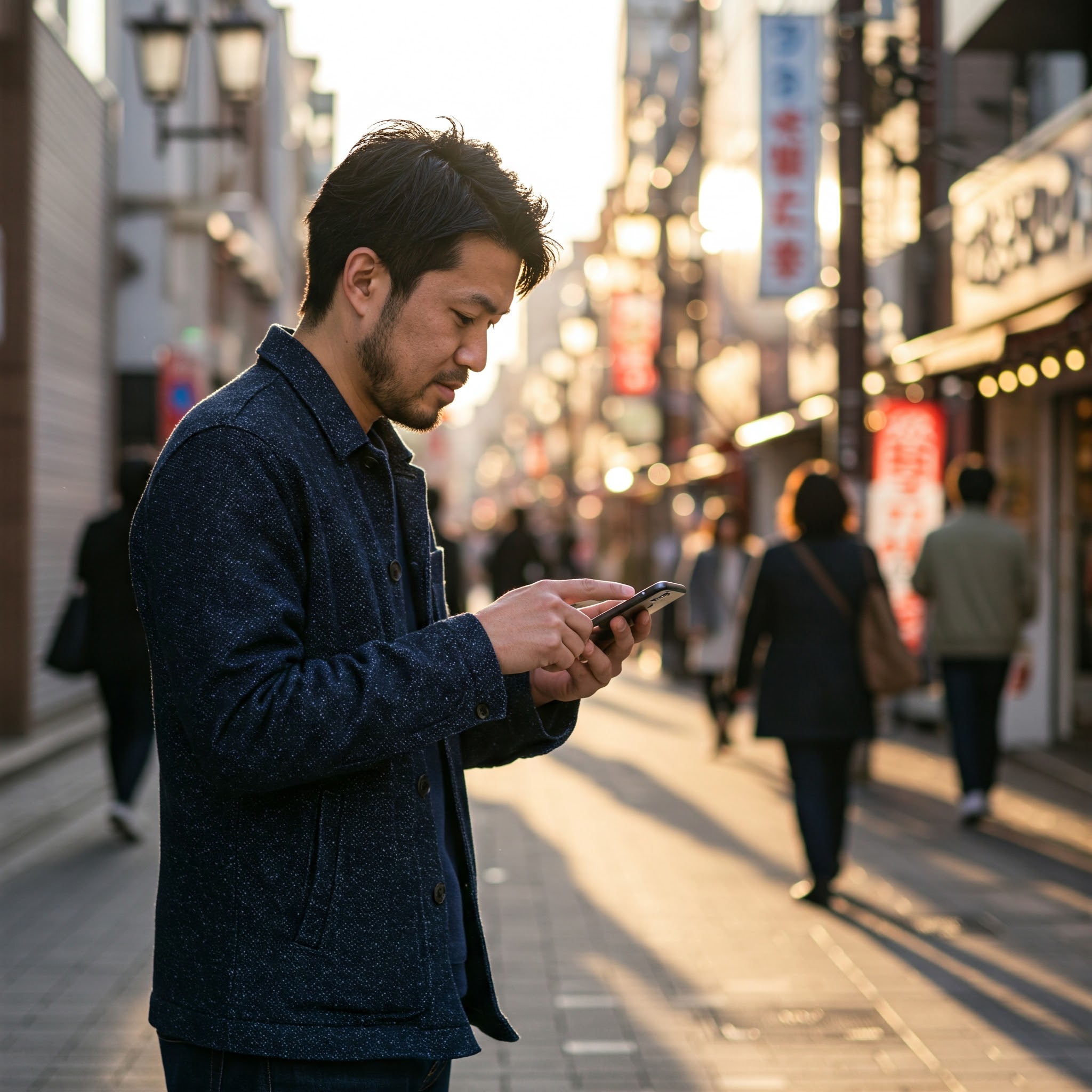 スマホしている男性